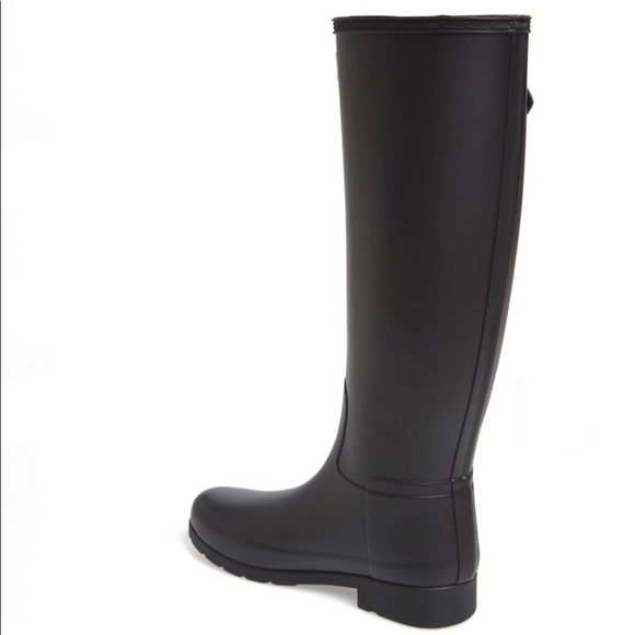 New Hunter Refine Tall Matte Black Wide Rainboots - Picture 11 of 12